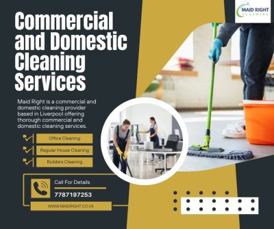 When searching for reliable commercial cleaning companies in Liverpool, look no further than Maid Right Cleaning. We pride ourselves on our professionalism and attention to detail. Our trained staff uses effective cleaning techniques to ensure your business remains spotless and welcoming. We cater to various industries, providing customized cleaning solutions that meet your specific needs. Partner with Maid Right Cleaning for a cleaner, healthier workplace. Contact us now to learn more!


Visit us :- https://maidright.co.uk/