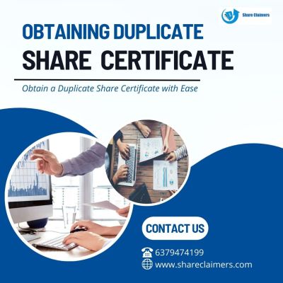 Need a duplicate share certificate? Our expert team simplifies the process, from verifying your details to handling paperwork. We ensure you receive a replacement quickly and efficiently. Contact us today to get started and secure your duplicate share certificate without hassle.

https://shareclaimers.com/obtaining-duplicate-share-certificates/