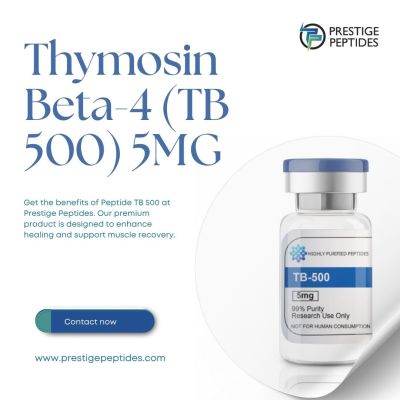 Get the benefits of Peptide TB 500 at Prestige Peptides. Our premium product is designed to enhance healing and support muscle recovery. With a commitment to quality, you can trust our peptides for effective results. Don’t wait—start your recovery journey with Peptide TB 500 today.

https://prestigepeptides.com/product/tb-500/