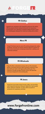 Forge FR delivers top-tier mens FR clothing designed for safety, durability, and style. Our flame-resistant apparel is perfect for high-risk environments, including construction, welding, and industrial worksites. Choose from a range of FR jeans, shirts, and workwear crafted to meet the highest safety standards without sacrificing comfort. Protect yourself while maintaining a professional look with Forge FR’s reliable menswear. Shop now and invest in premium flame-resistant clothing built to last.



https://forgefronline.com/